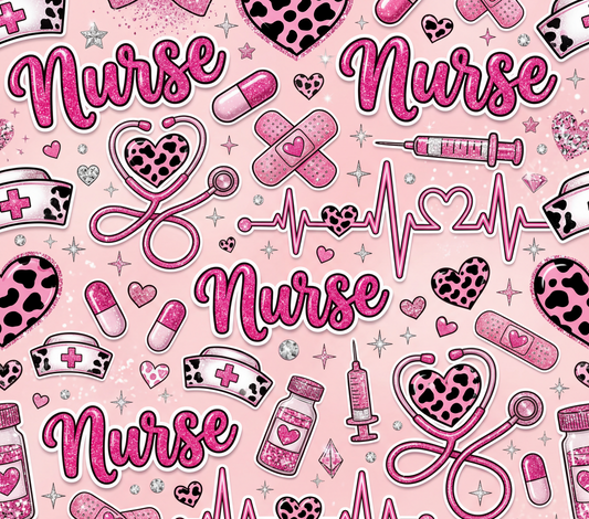(MID JUNE PRE-ORDER) NURSE PINK HEART LEOPARD (TALL ONLY)