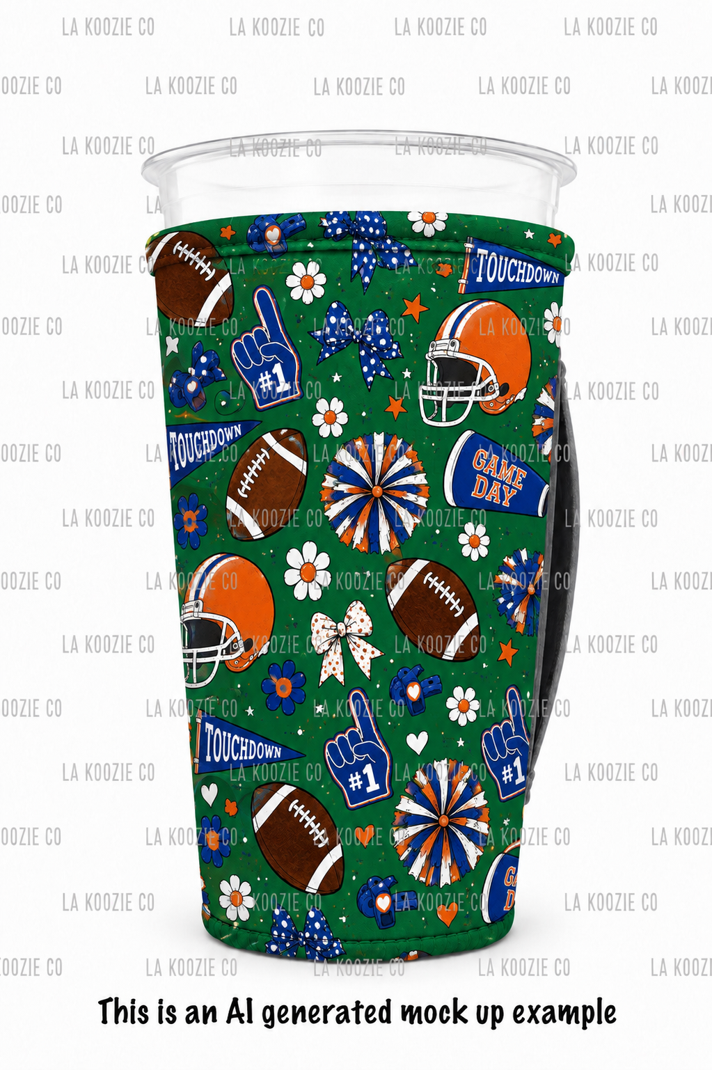 (EARLY SEPTEMBER PRE-ORDER) BLUE, ORANGE & GREEN FOOTBALL (TALL ONLY)