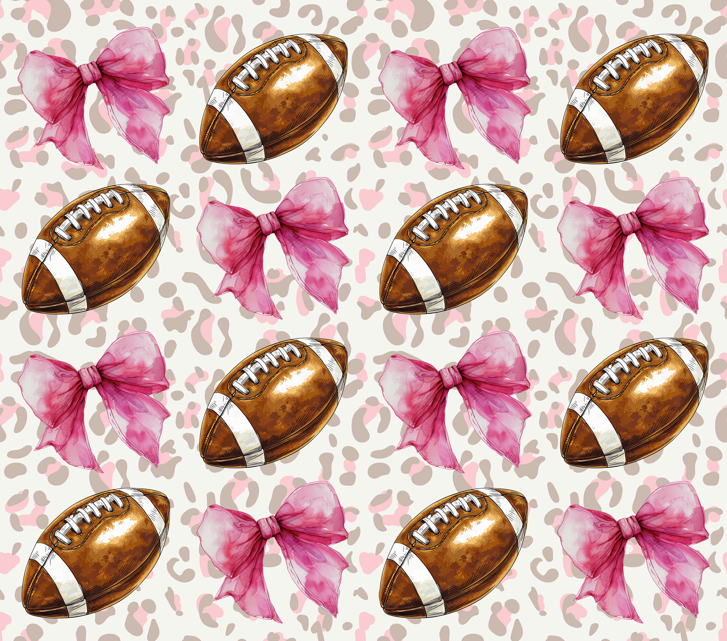 FOOTBALLS & PINK BOWS (TALL ONLY)