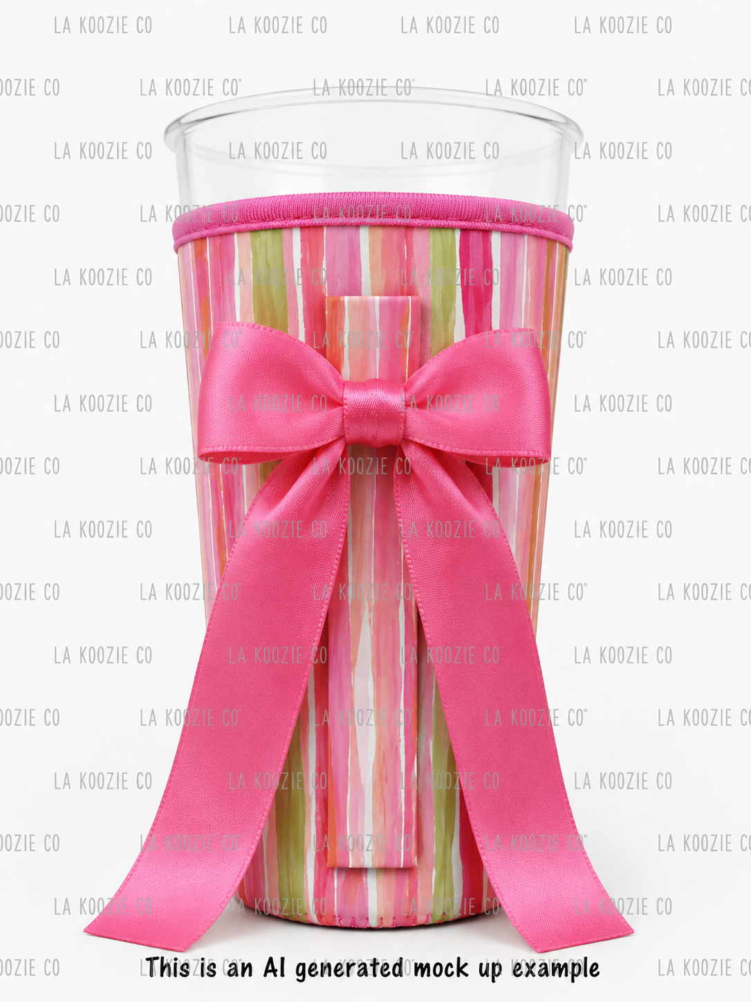 (EARLY SEPTEMBER PRE-ORDER) PINK PAINTED LINES with Pink Bow (TALL ONLY)