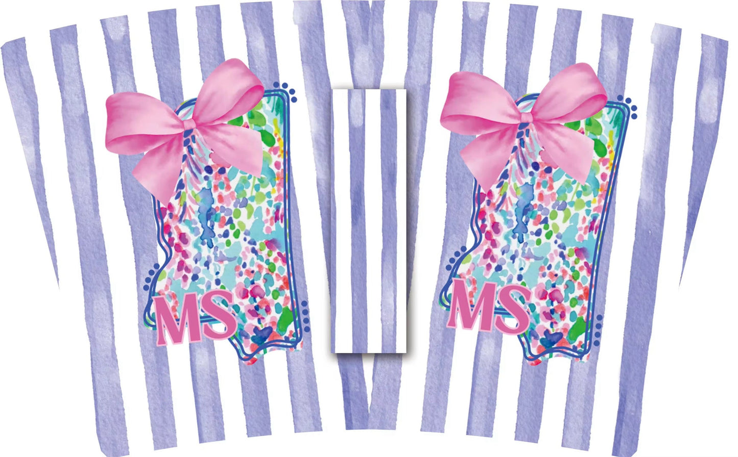 State Mississippi Stripes and Bows  (TALL ONLY)