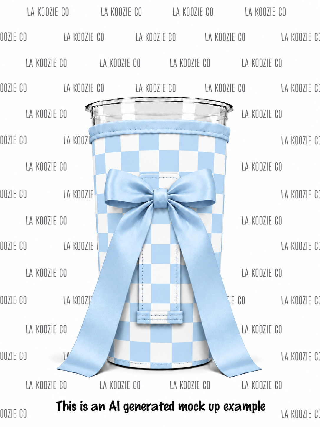 (MID OCTOBER PRE-ORDER) Blue Checker with Handle Blue Bow    (TALL ONLY)