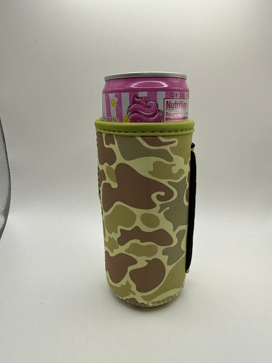 Tall Slim Can Koozie-Vintage Camo