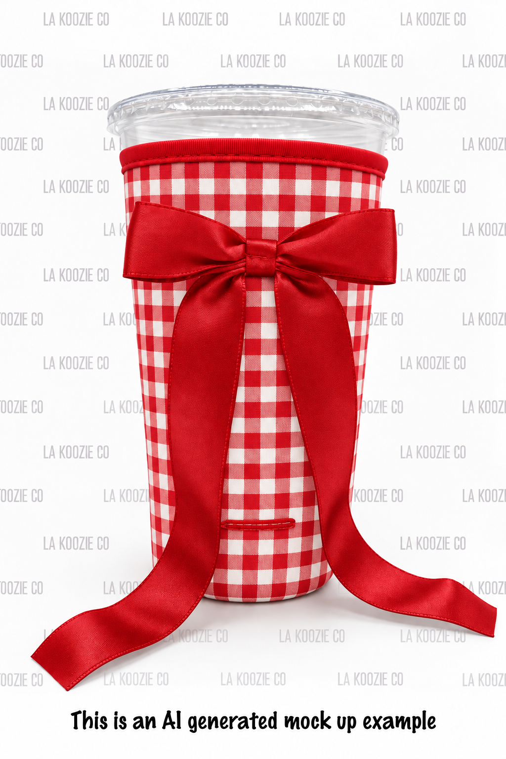 (LATE NOVEMBER PRE-ORDER)SMALL RED GINGHAM wth handle RED Bow (TALL ONLY)