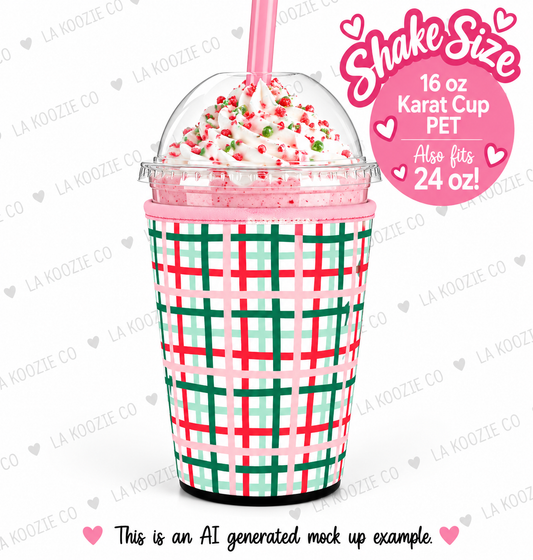 (MID OCTOBER PRE-ORDER) Christmas Plaid-Red,Green & Pink (SHAKE SIZE)