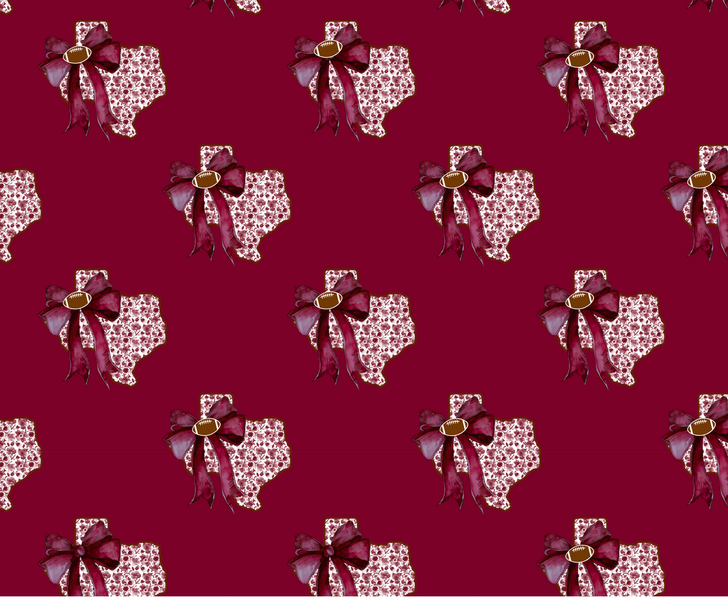 Maroon TX STATE WITH BOW TALL RETAIL