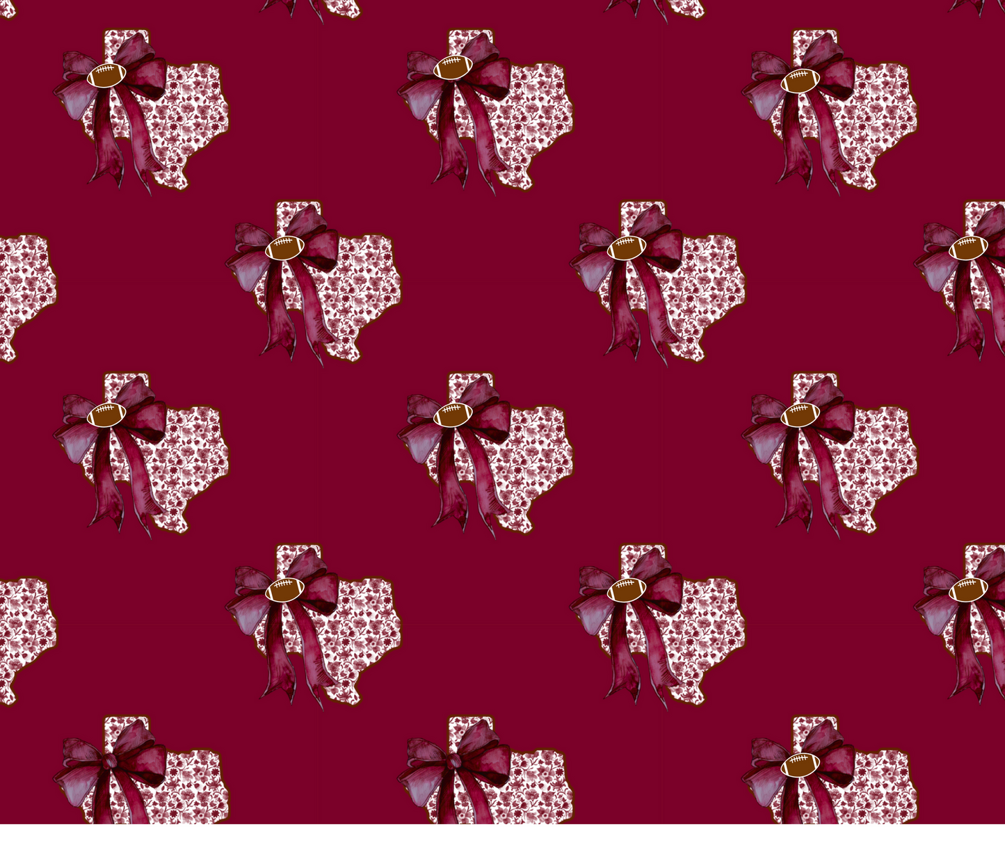 Maroon TX STATE WITH BOW TALL