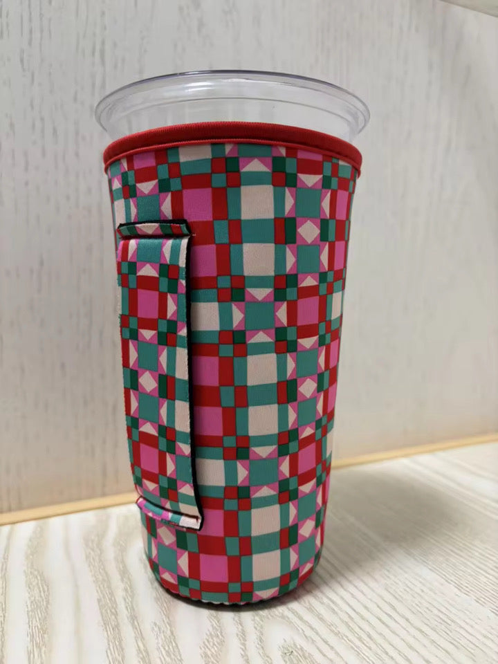 Christmas-GREEN & RED PATCHWORK QUILT TALL RETAIL