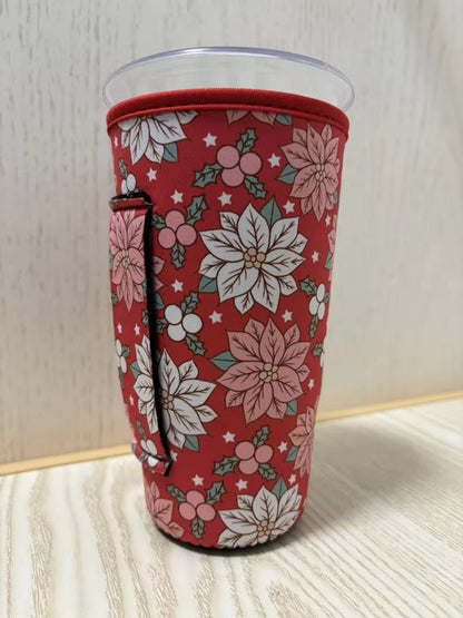 Christmas-Poinsettia & Holly Berries TALL RETAIL