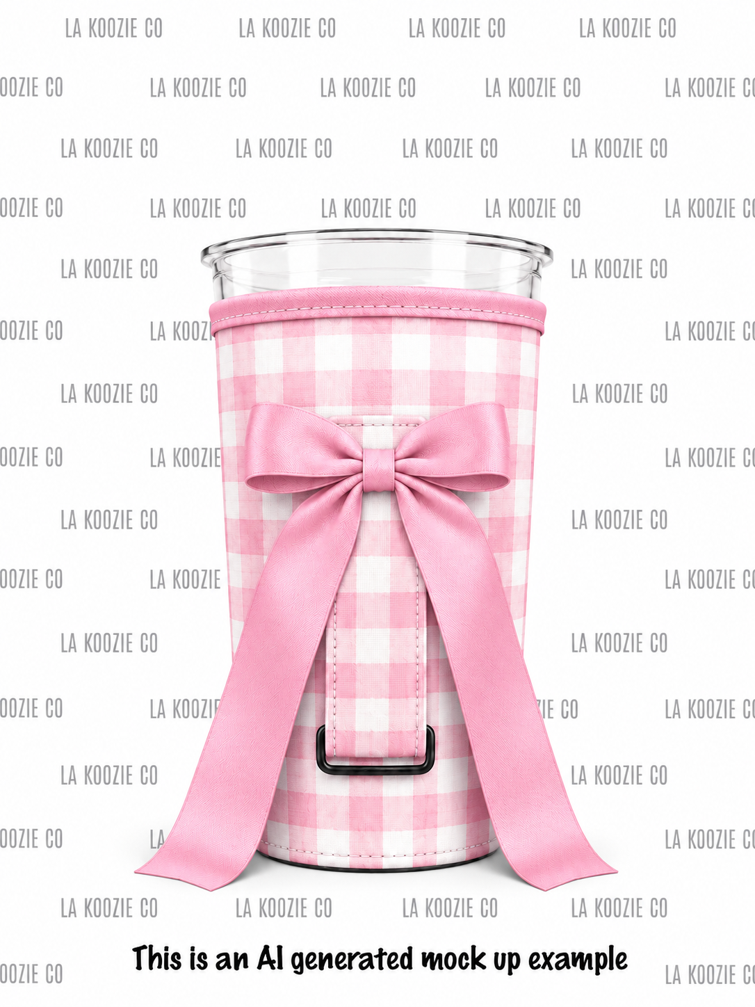 (MID OCTOBER PRE-ORDER) Pink Gingham with handle Pink Bow  (TALL ONLY)