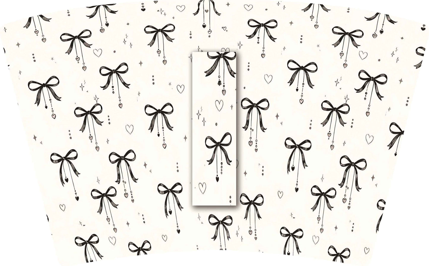 (MID JUNE PRE-ORDER) BLACK BOWS with DANGLE HEARTS   (TALL ONLY)