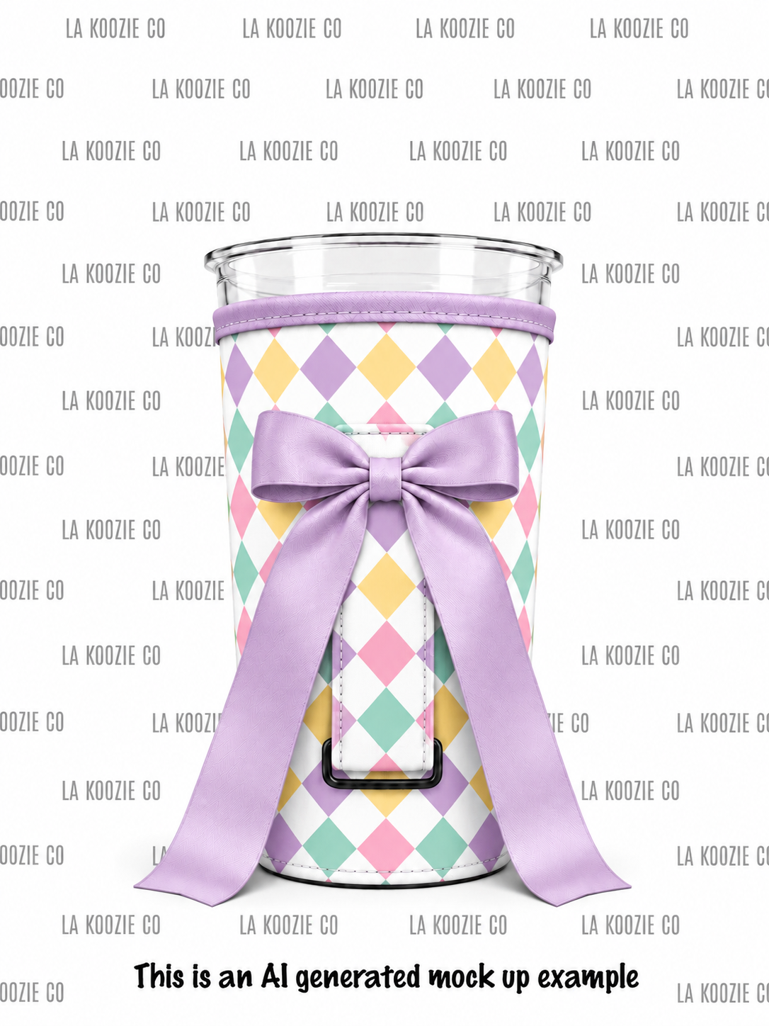 (MID OCTOBER PRE-ORDER) Diamond Pattern with handle Lavender Bow   (TALL ONLY)