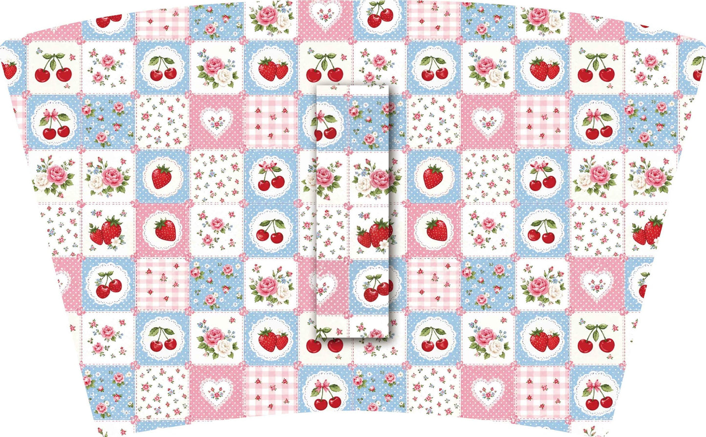 Strawberry & Cherry Quilt with Pink Bow (TALL ONLY)