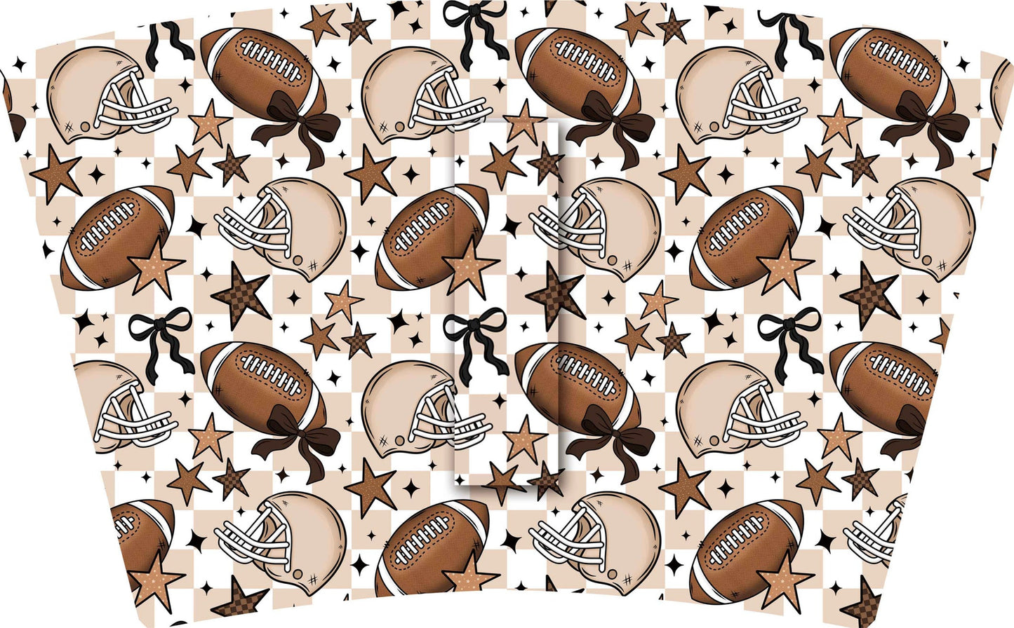 (EARLY SEPTEMBER PRE-ORDER) FOOTBALL CHECKER & STARS. (TALL ONLY)