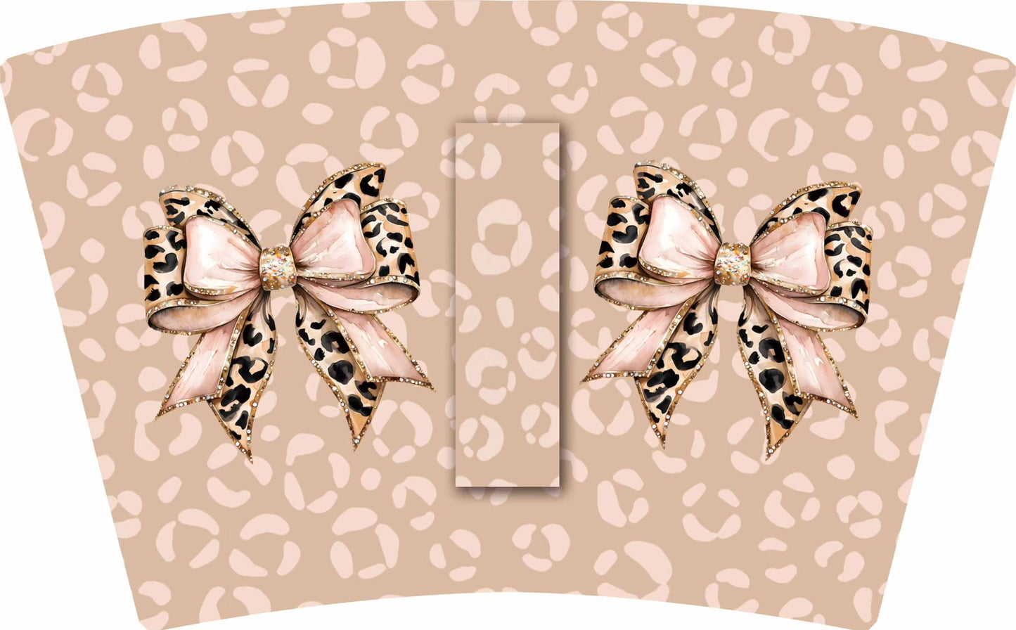 (MID JUNE PRE-ORDER) LT PINK LEOPARD BOW  (TALL ONLY)