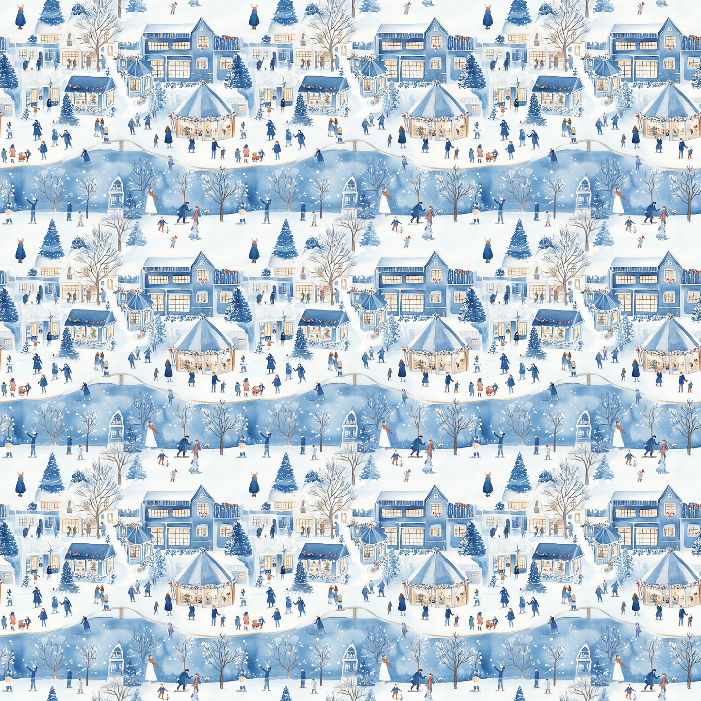 BLUE CHRISTMAS VILLAGE (TALL)