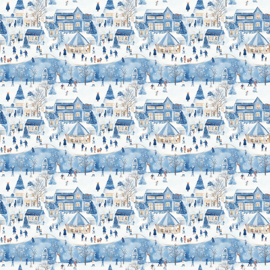 BLUE CHRISTMAS VILLAGE (TALL)