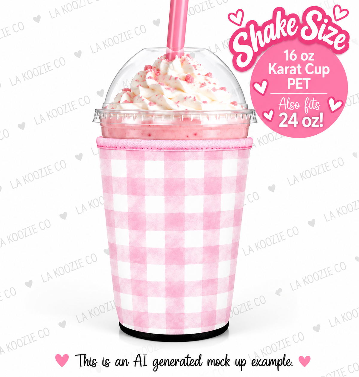 (MID OCTOBER PRE-ORDER) Pink Gingham (SHAKE SIZE)
