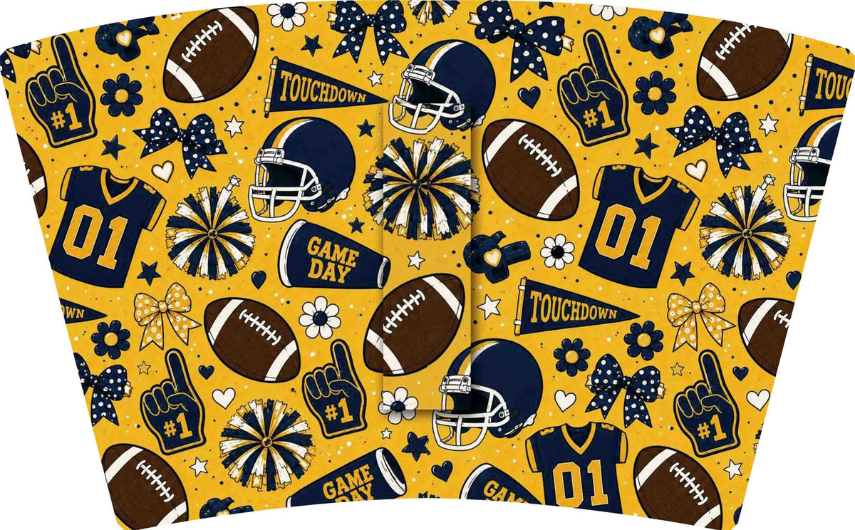 (MID OCTOBER PRE-ORDER) Football-Gold & Navy   (TALL ONLY)