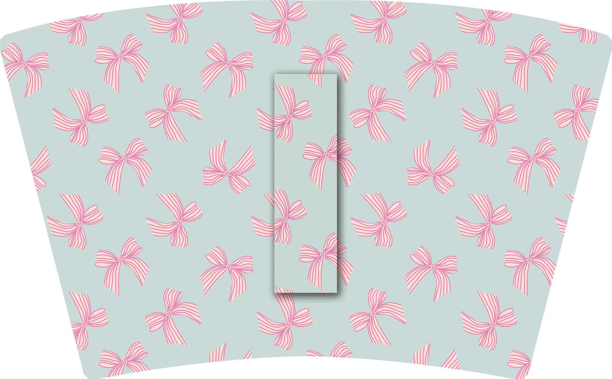 PINK STRIPE BOWS on Mint Green (TALL ONLY)