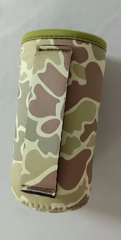 Tall Slim Can Koozie-Vintage Camo