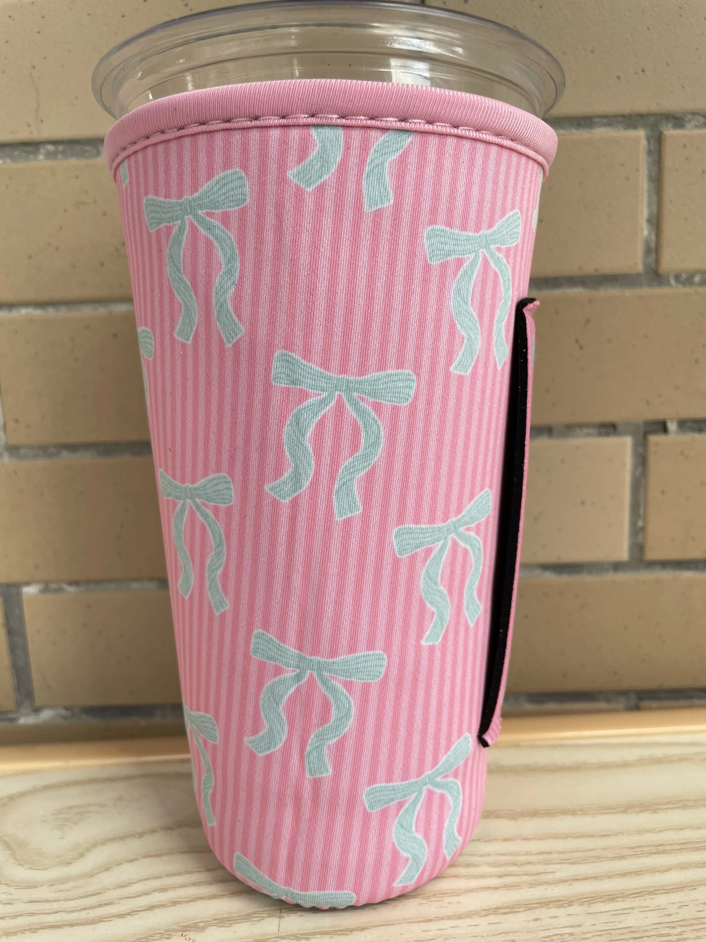 (EARLY SEPTEMBER PRE-ORDER) Pink Stripes with Blue Stripe Bows (TALL ONLY)