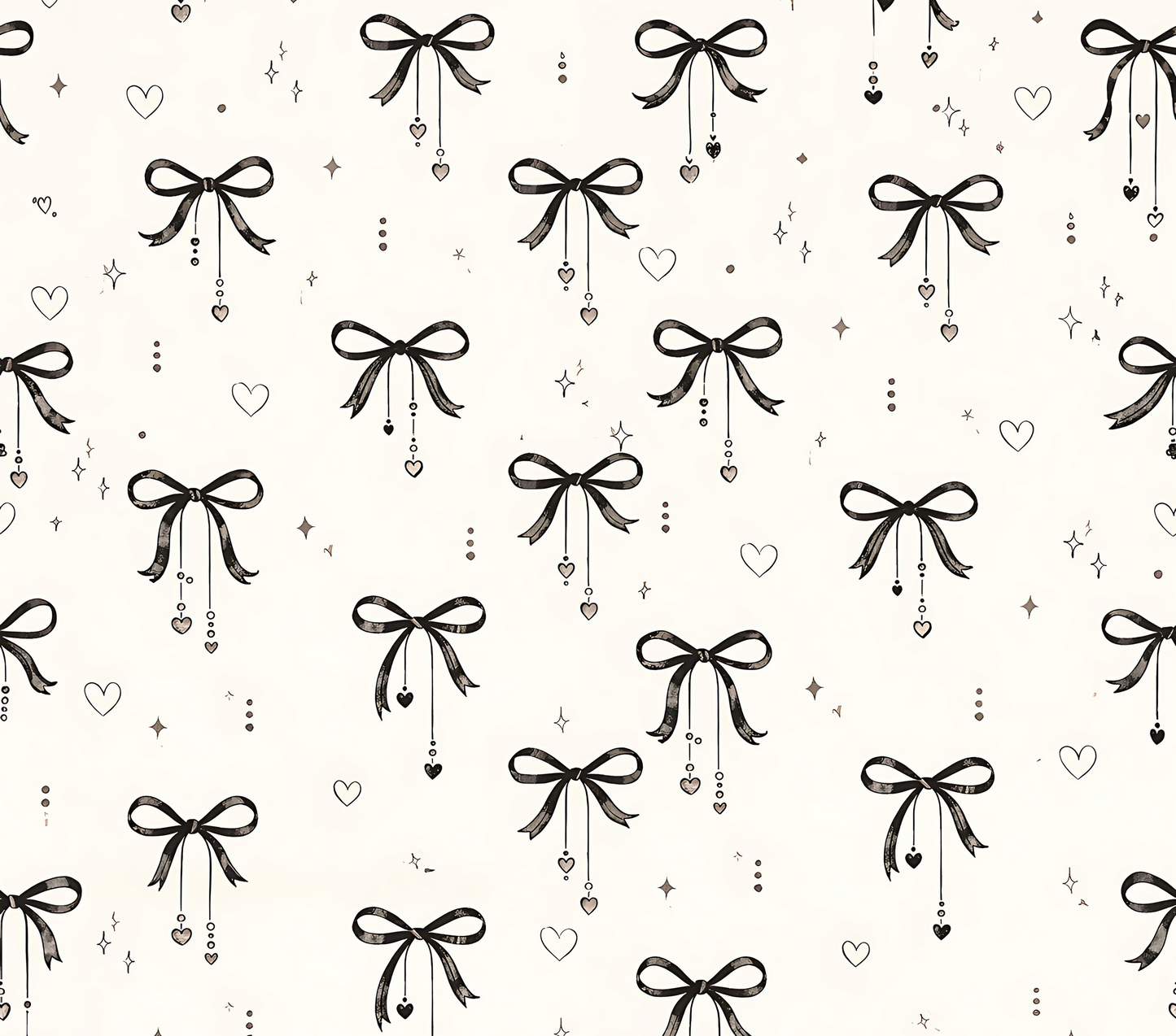 (MID JUNE PRE-ORDER) BLACK BOWS with DANGLE HEARTS   (TALL ONLY)