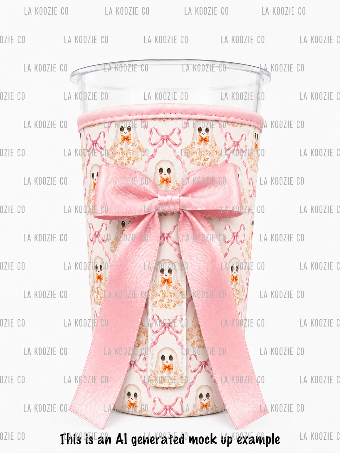 (EARLY SEPTEMBER PRE-ORDER) ORANGE BOW GHOST & PINK BOWS with Pink Bow (TALL ONLY)