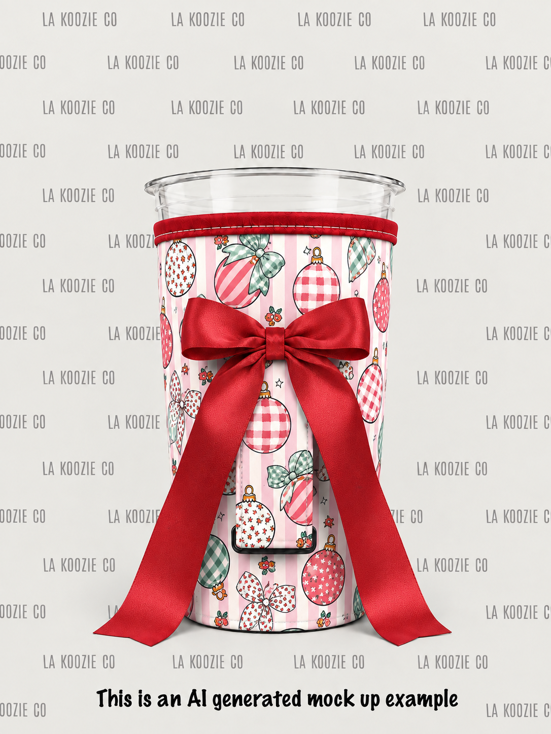 (MID OCTOBER PRE-ORDER) Christmas-Gingham & Stripe Ornaments with Red Bow  (TALL ONLY)