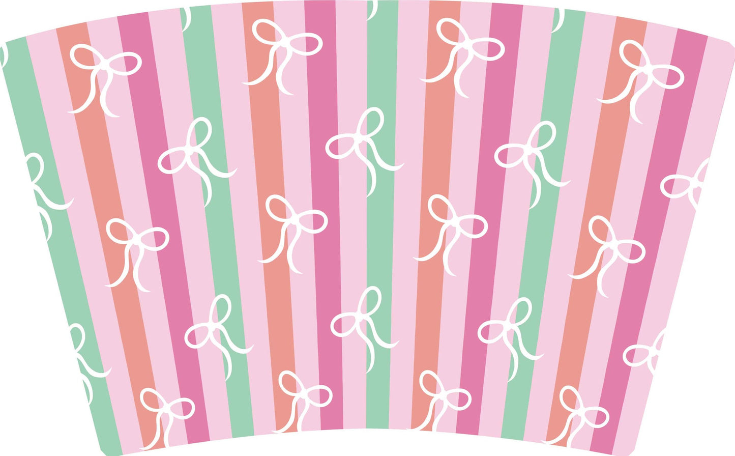 (EARLY SEPTEMBER PRE-ORDER)  SHERBET STRIPES WHITE BOWS (TALL ONLY)