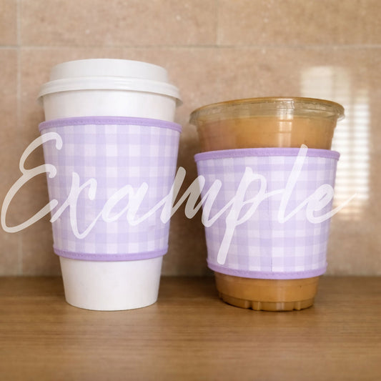 Coffee Sleeve Purple Gingham