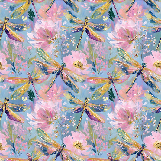(MID AUGUST PRE-ORDER)   DRAGONFLY & FLOWERS (TALL ONLY)