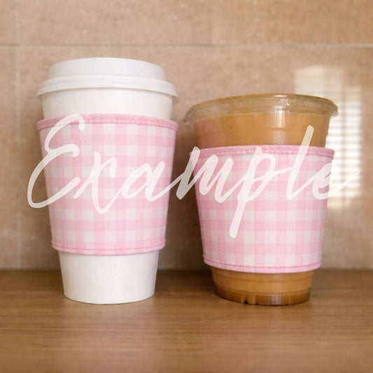 Coffee Sleeve Pink Gingham