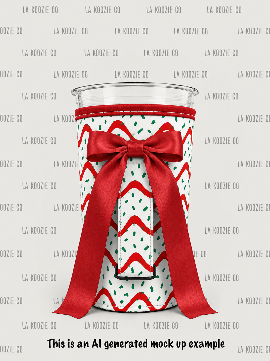 (MID OCTOBER PRE-ORDER) Christmas Tree Cake with handle Red Bow  (TALL ONLY)