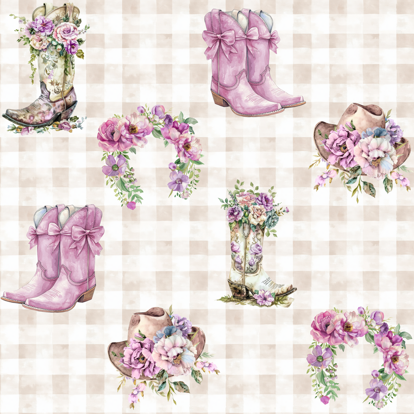 *Floral COWGIRL HAT & BOOTS TALL ONLY
