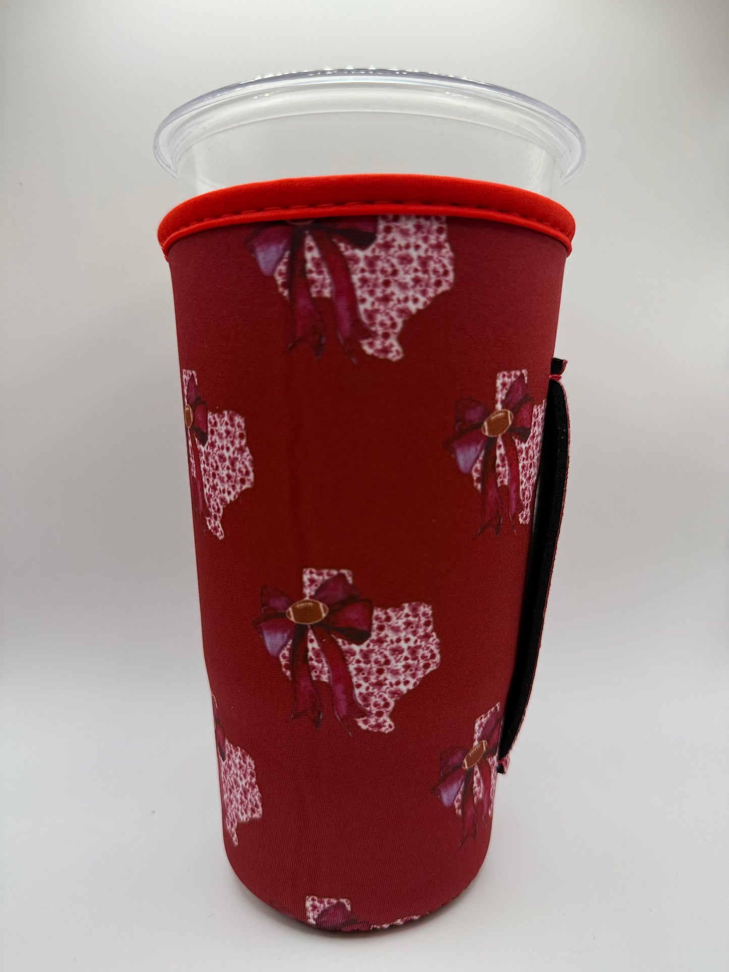 Maroon TX STATE WITH BOW TALL RETAIL