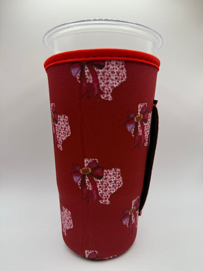 Maroon TX STATE WITH BOW TALL RETAIL