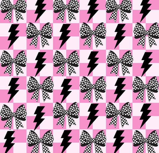 (MID JUNE PRE-ORDER) CHECKERED BOWS & LIGHTENING     (TALL ONLY)