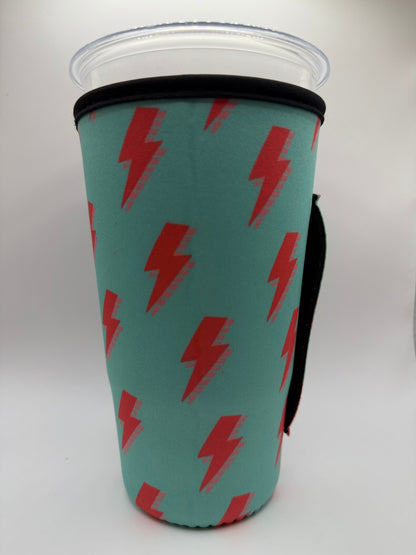 TEAL W/CORAL LIGHTENING  (TALL)  RETAIL