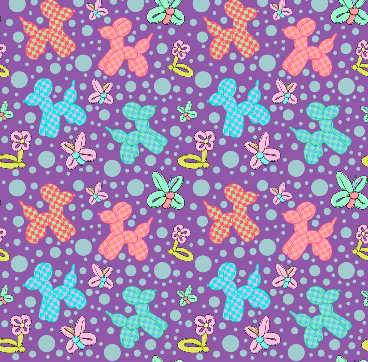 Checkered Balloon Dogs TALL RETAIL