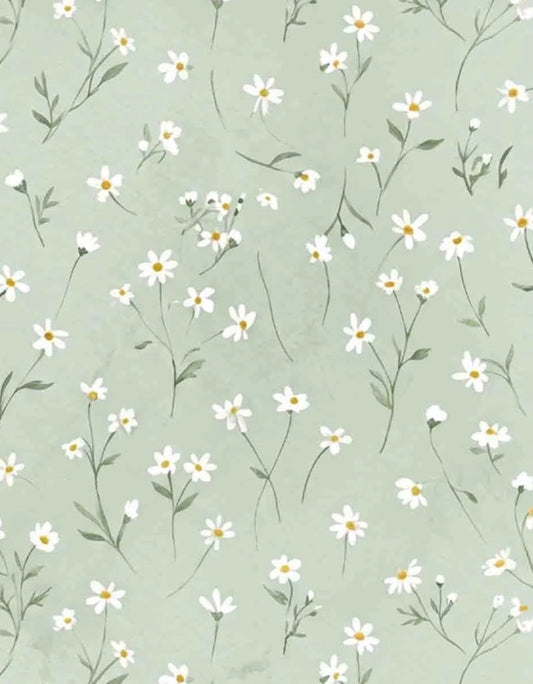 (MID OCTOBER PRE-ORDER) Light Green with white flowers  (TALL ONLY)
