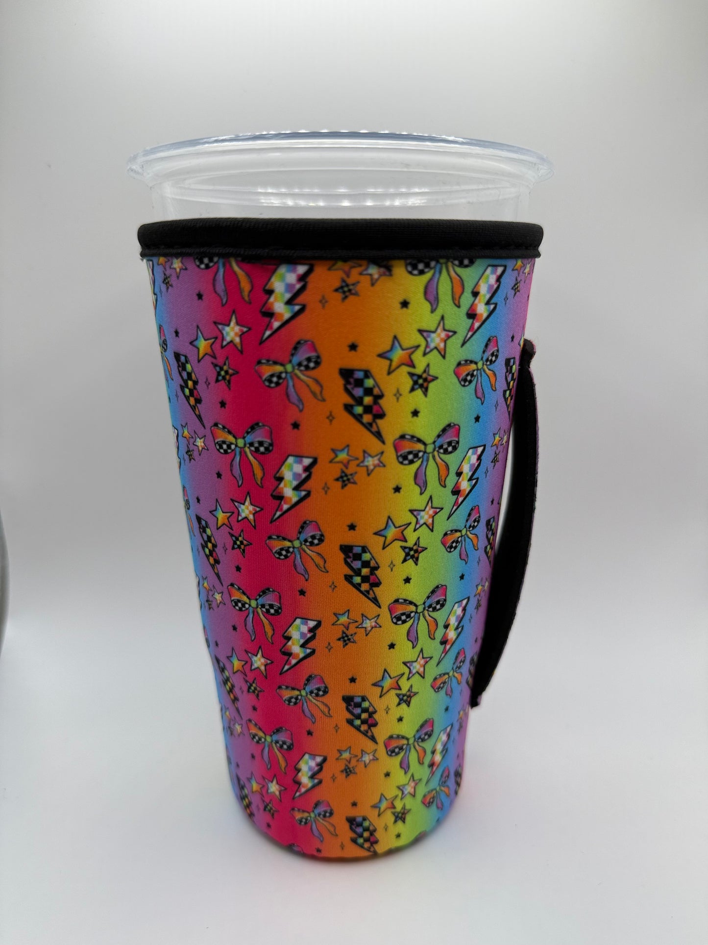 RAINBOW CHECKER BOWS, LIGHTENING &STARS  (TALL)  RETAIL