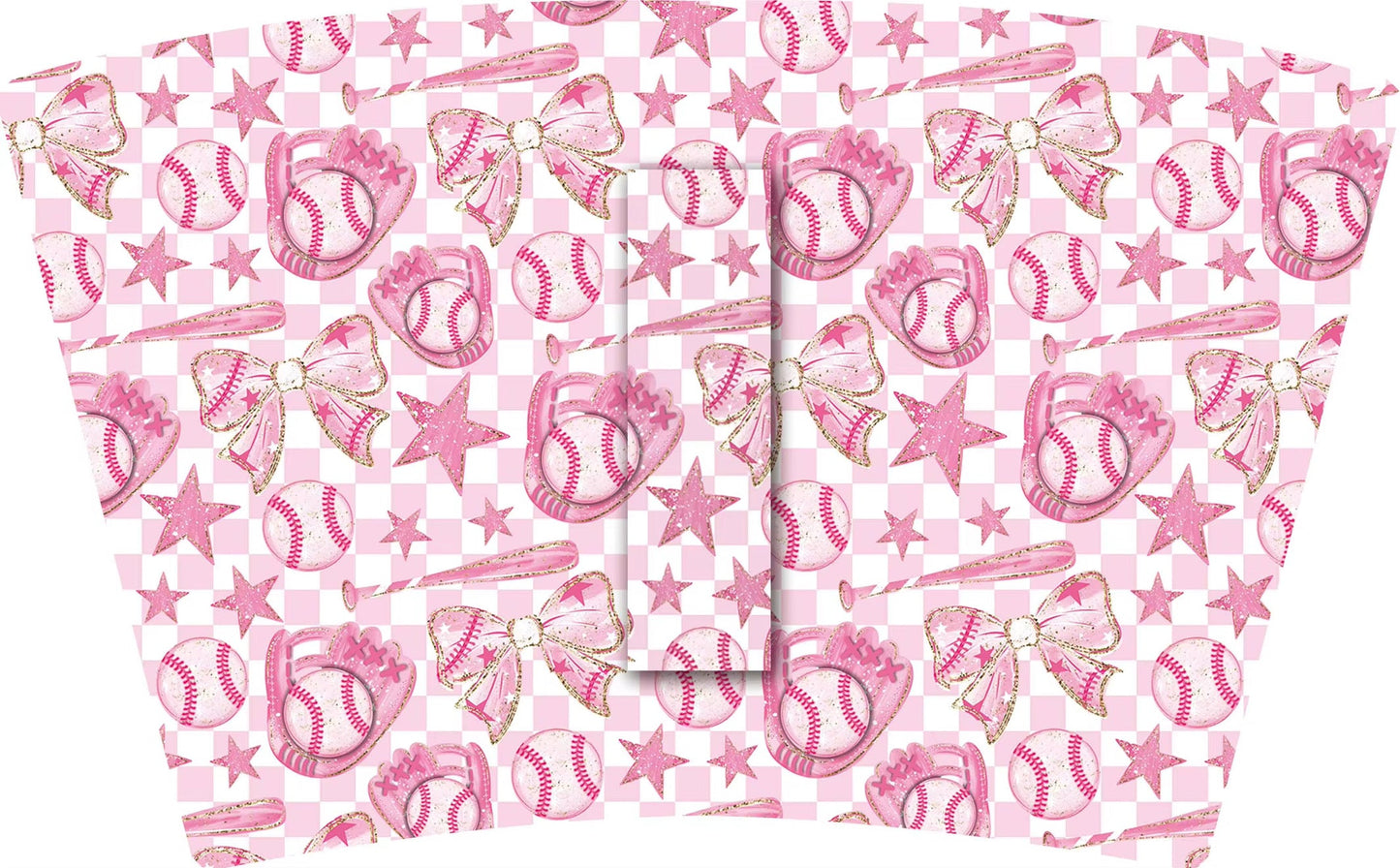 (MID JUNE PRE-ORDER) Pink Baseball Stars & Bows (TALL ONLY)