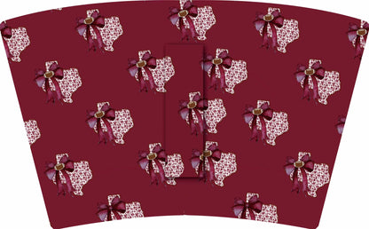 Maroon TX STATE WITH BOW TALL RETAIL