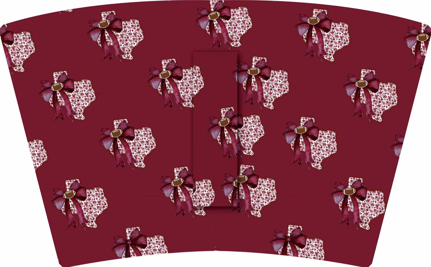 Maroon TX STATE WITH BOW TALL