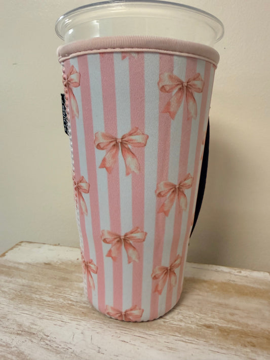 Pink Stripes & Bows  (TALL ONLY