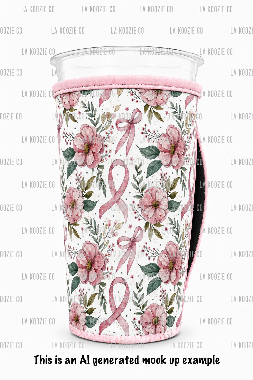 (EARLY SEPTEMBER PRE-ORDER) FLORAL PINK RIBBON   (TALL ONLY)