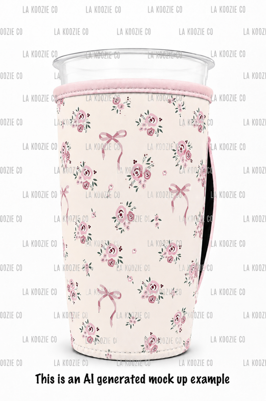 ES-DAINTY PINK ROSES & BOWS  (TALL ONLY)