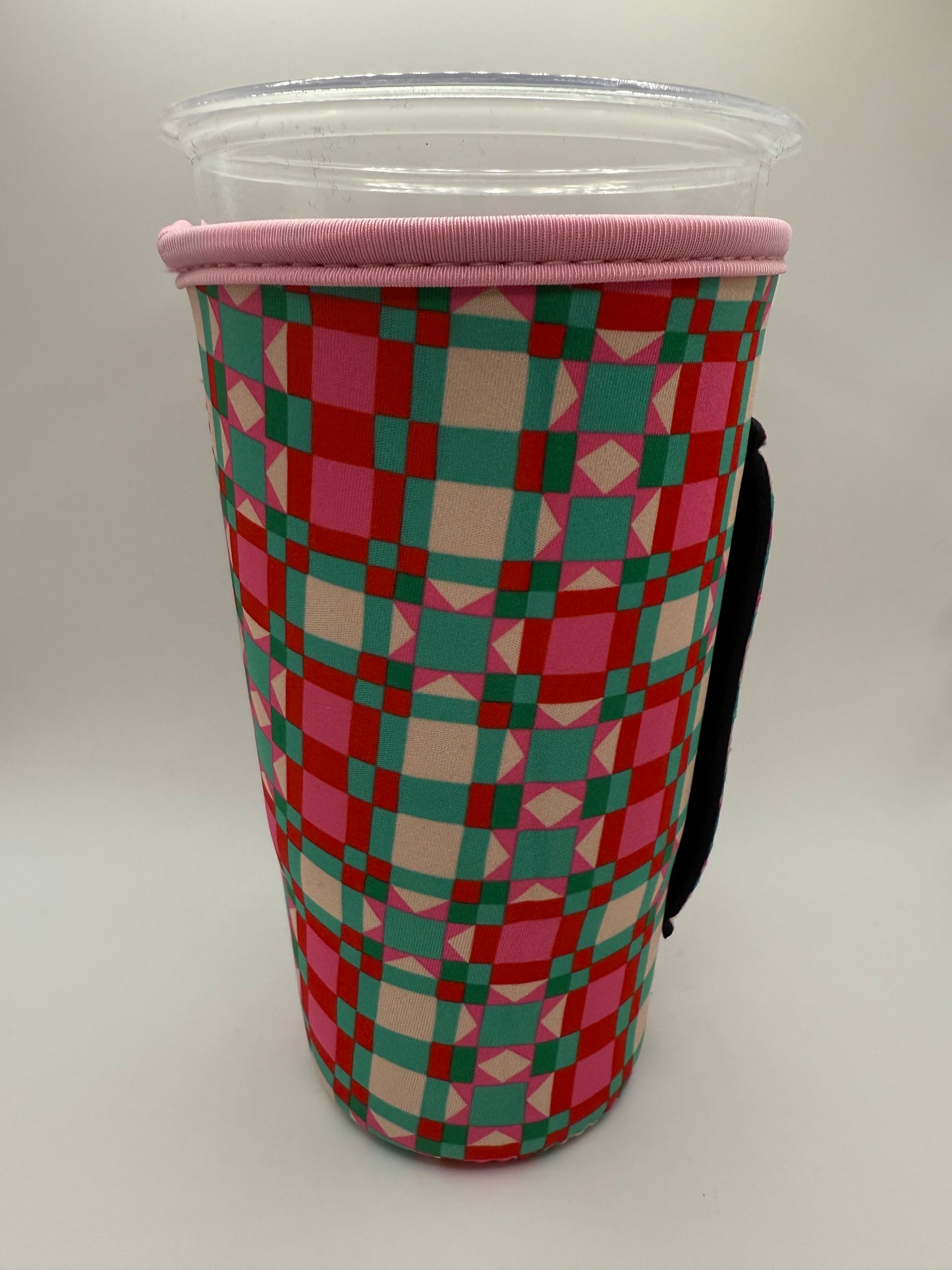 Christmas-GREEN & RED PATCHWORK QUILT TALL RETAIL