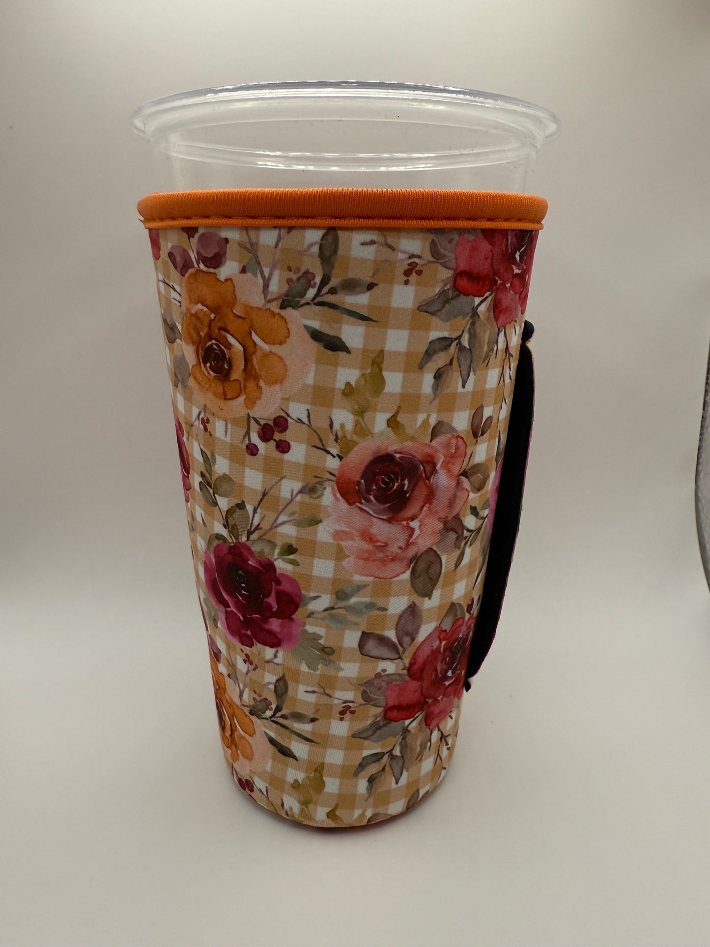 FALL-Gingham Watercolor Roses TALL